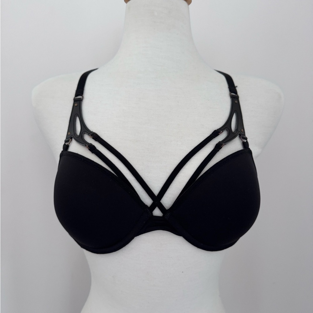 Marlies Dekkers “Undressed” Strappy Leather Detail Bra – Black